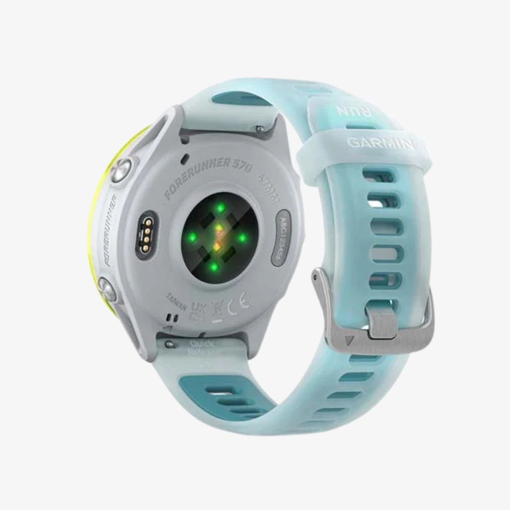 Forerunner® 570 - 47mm - Amp Yellow Aluminium with Translucent Whitestone/Turquoise Band - Image 5