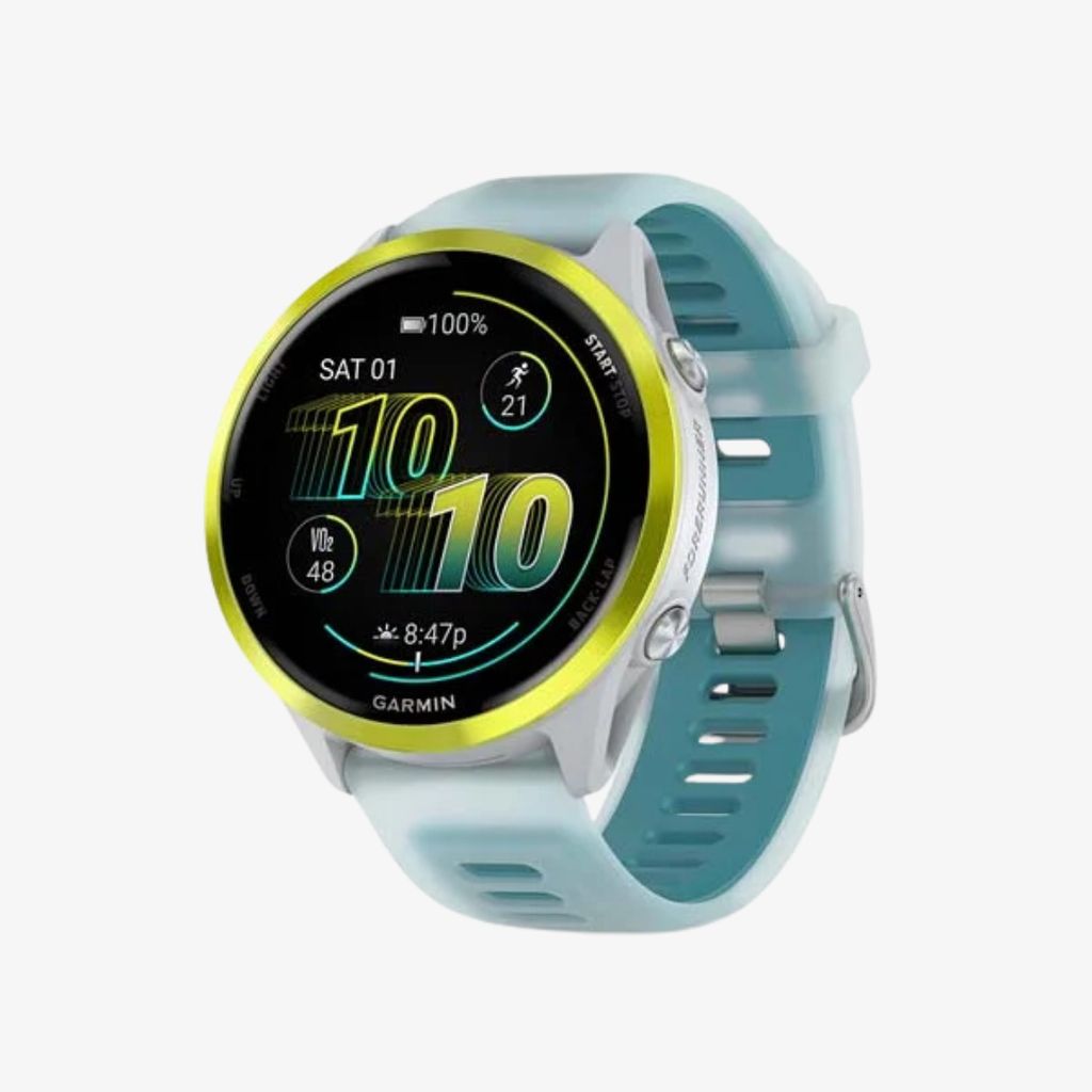 Forerunner® 570 - 47mm - Amp Yellow Aluminium with Translucent Whitestone/Turquoise Band - Image 1