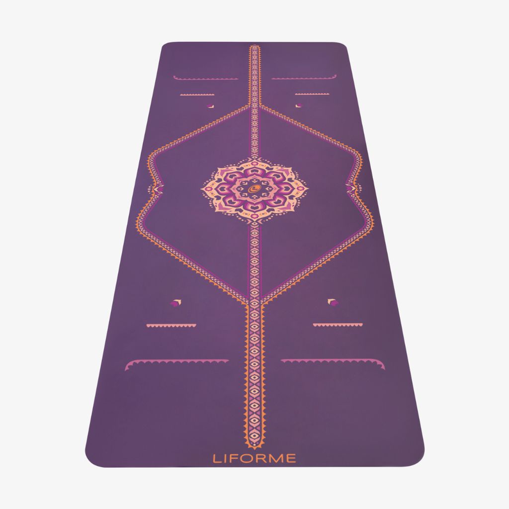 Liforme Blossoming Lotus Yoga Mat - Purple - Image 1