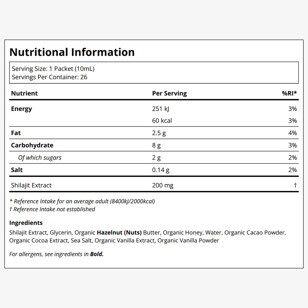 Shilajit Liquid Complex - Hazelnut Cacao - Liquid Packets - Image 2
