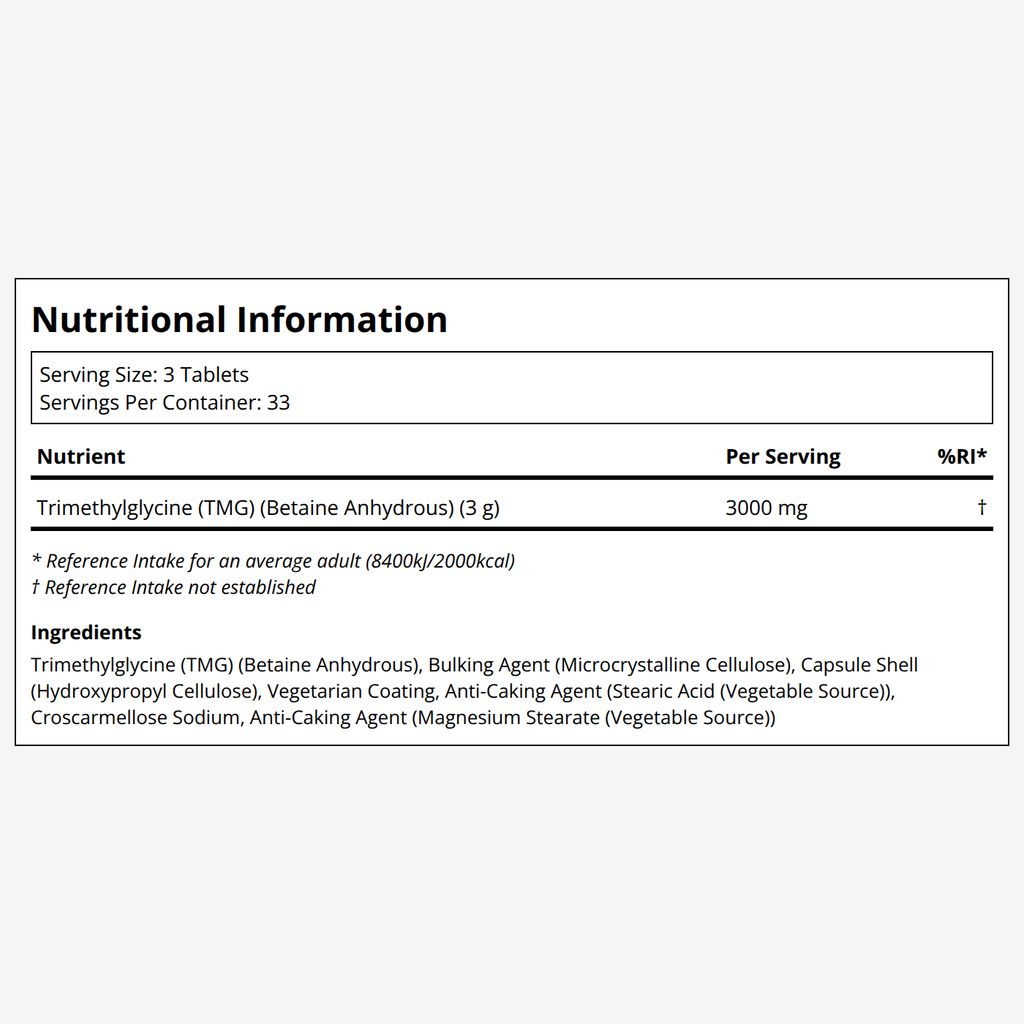 TMG Betaine 1000mg Tabs - Image 2