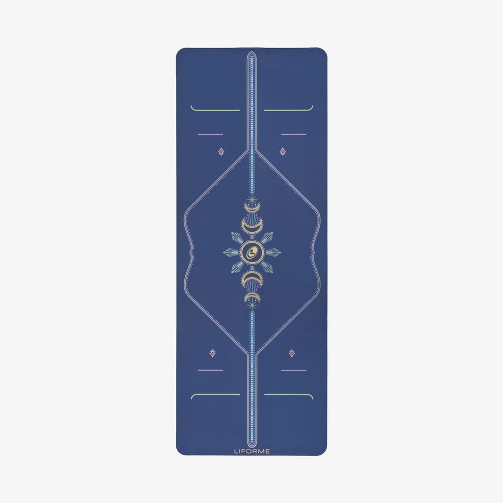 Liforme Cosmic Moon Travel Yoga Mat - Dusk Blue - Image 2