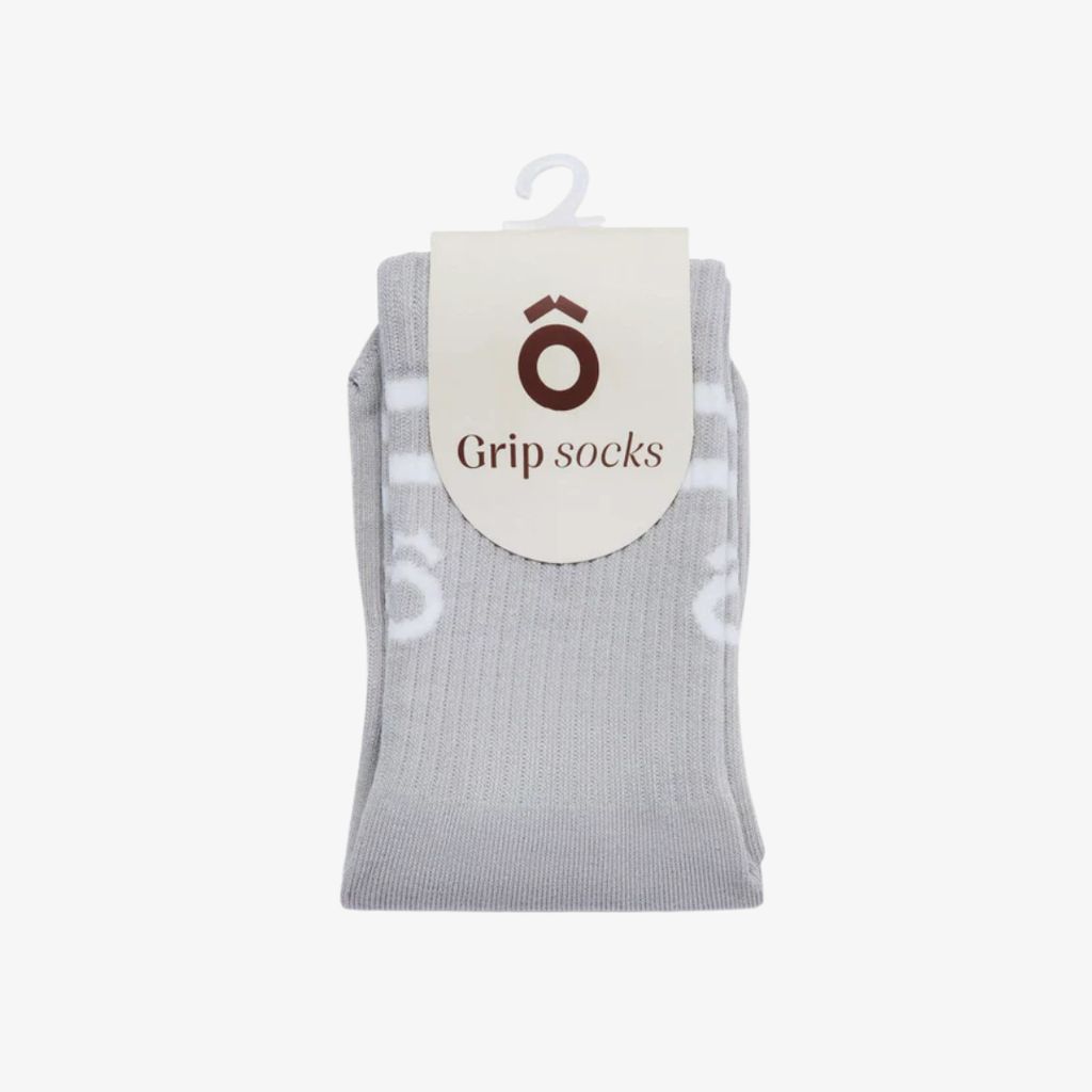 ÔWEAR Crew Sporty Stripes Pilates Grip Socks - Timberwolf - Image 1