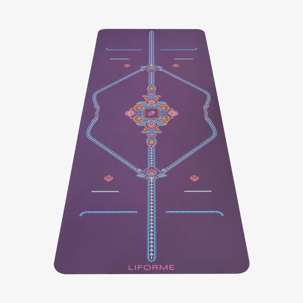 Liforme Mindful Garden Travel Yoga Mat - Purple - Image 1