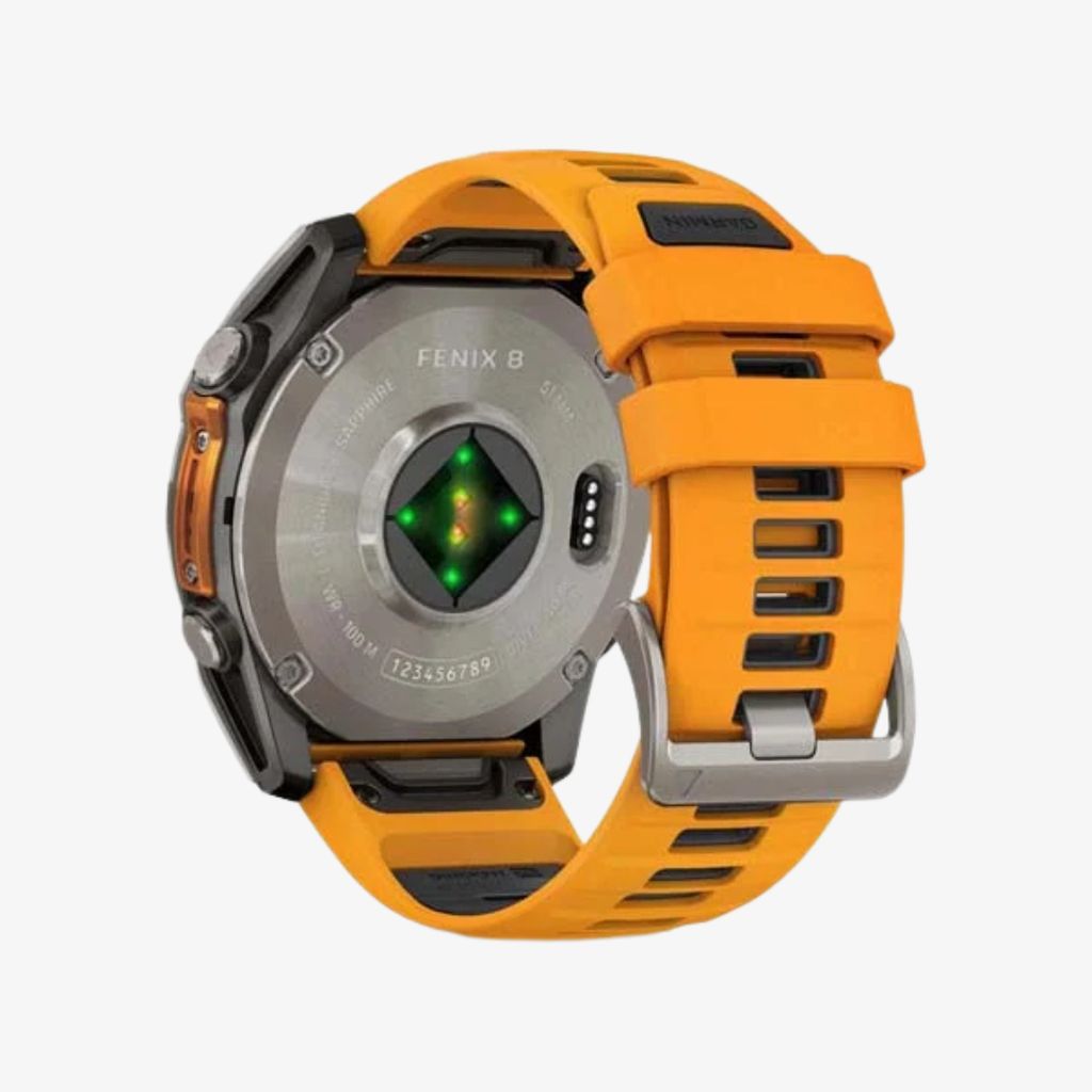 fēnix® 8 - 51 mm AMOLED, Sapphire, Titanium with Spark Orange/Graphite Silicone Band - Image 5