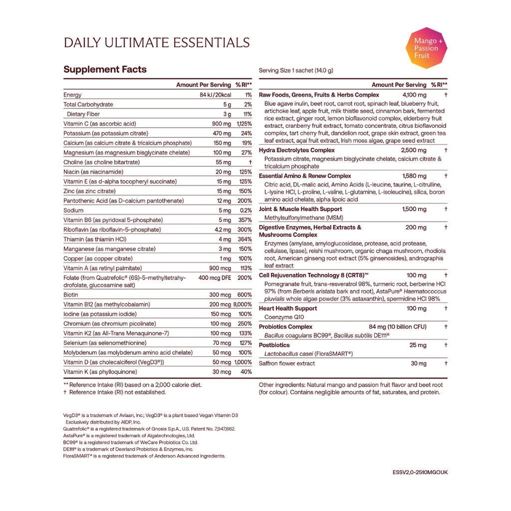 Daily Ultimate Essentials: All-in-One Supplement - 30-Day Travel Stick Pack, Variety Pack - Image 3
