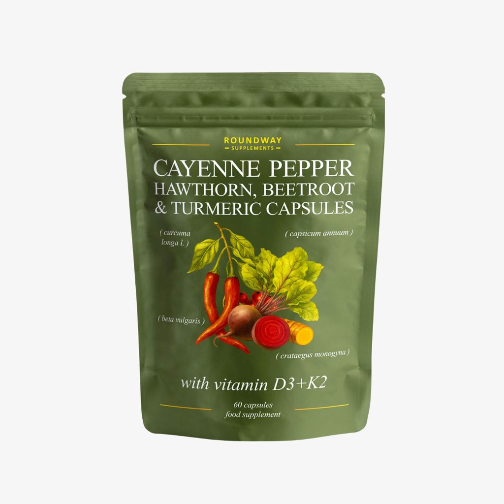 Cayenne Pepper, Hawthorn, Beetroot & Turmeric Capsules - Image 1