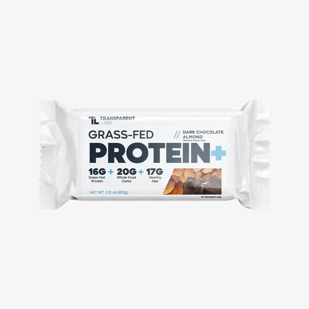 Grasgefütterte Proteinriegel mit dunkler Mandelschokolade