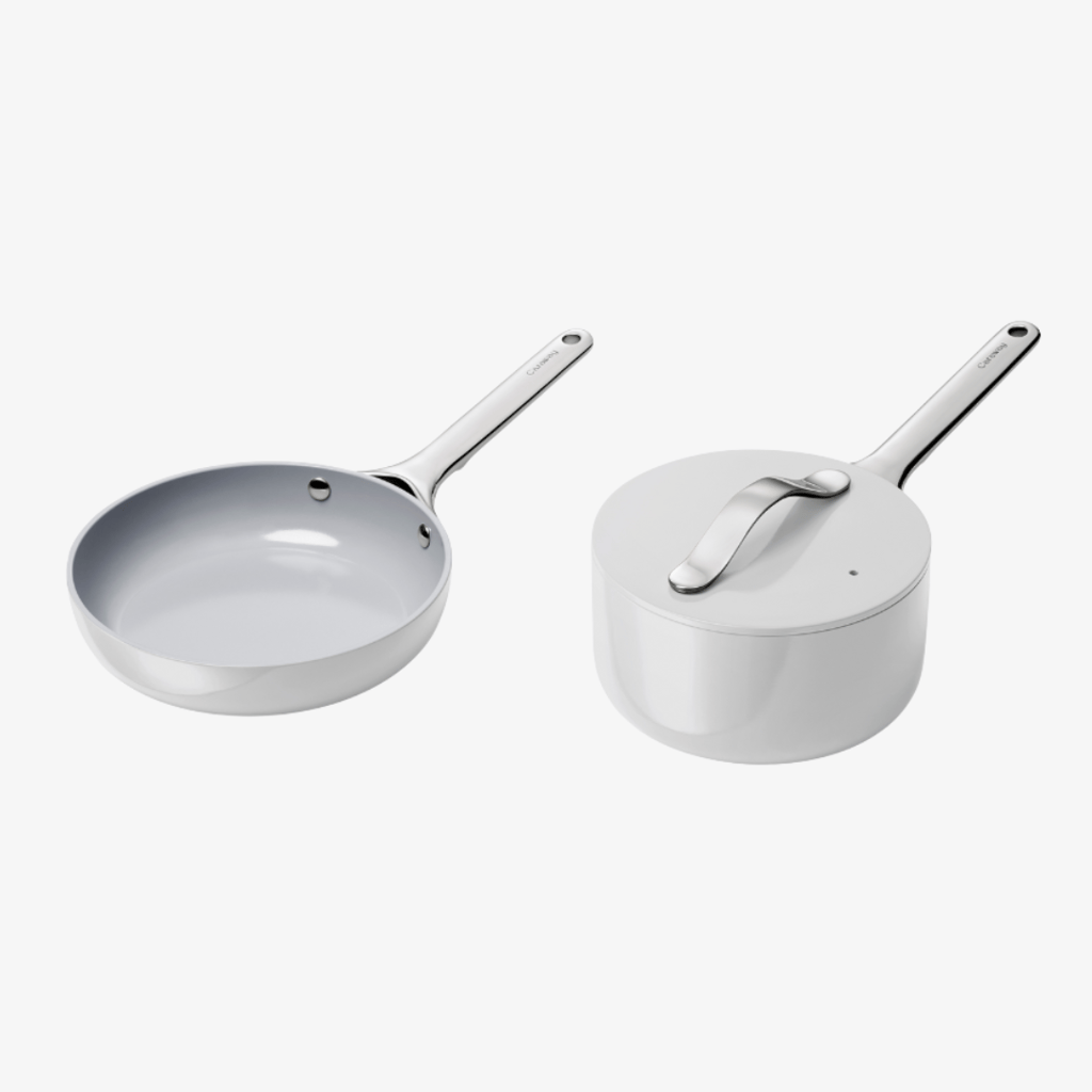 Non-Stick Ceramic Mini Fry Pan and Mini Sauce Pan Duo Gray - Image 1