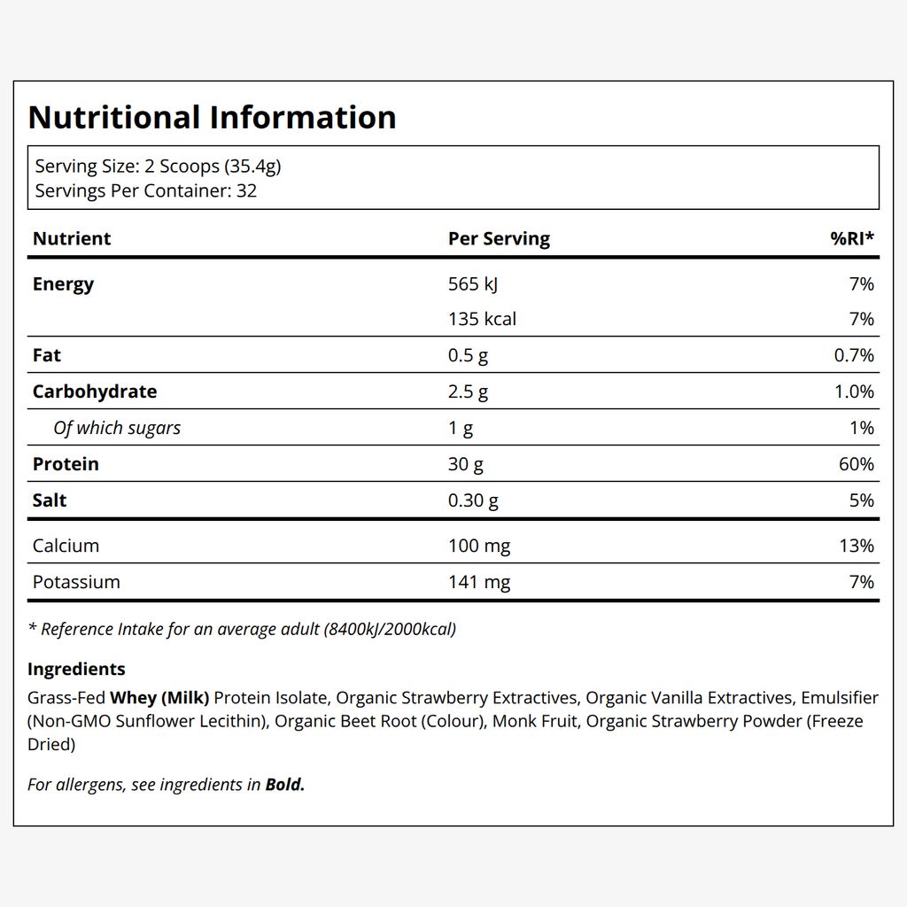 Whey Protein Isolate Powder - Strawberry Milk - Image 2