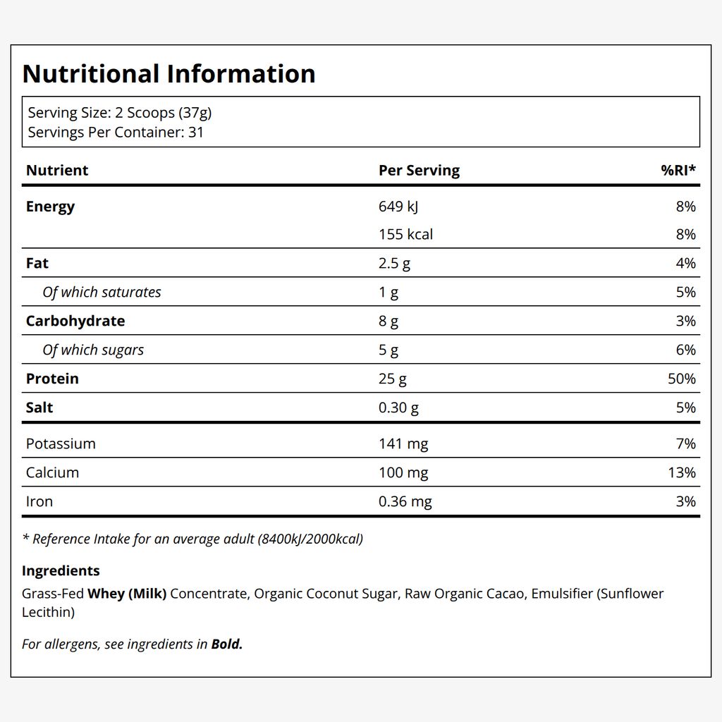 Whey Protein Powder - Raw Chocolate - Image 2