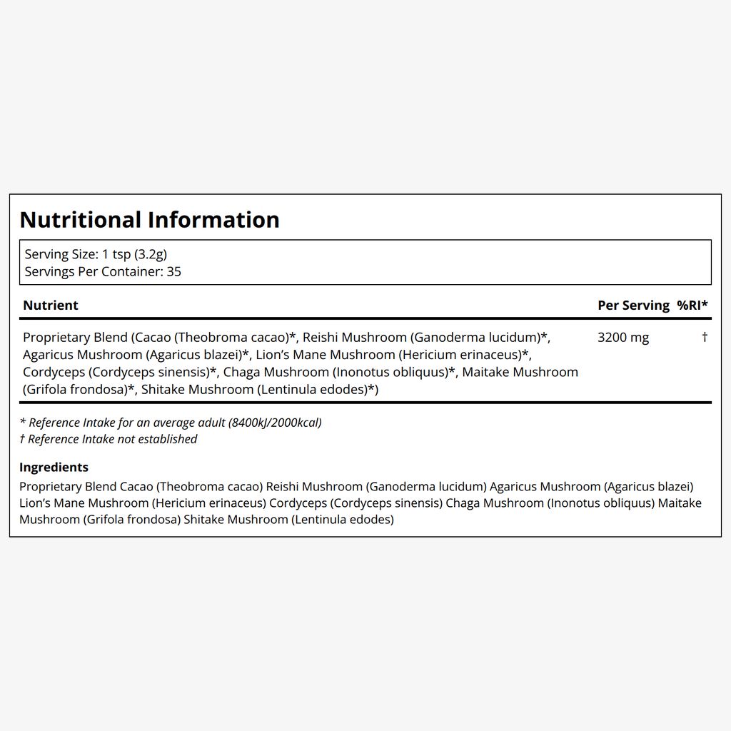ADAPTOGENIC Powder | 7 Medicinal Mushrooms + Cacao - Image 2