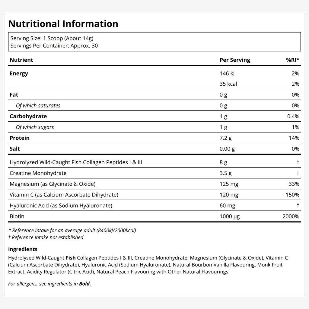 Creatine Collagen Peptides - Vanilla - Image 2