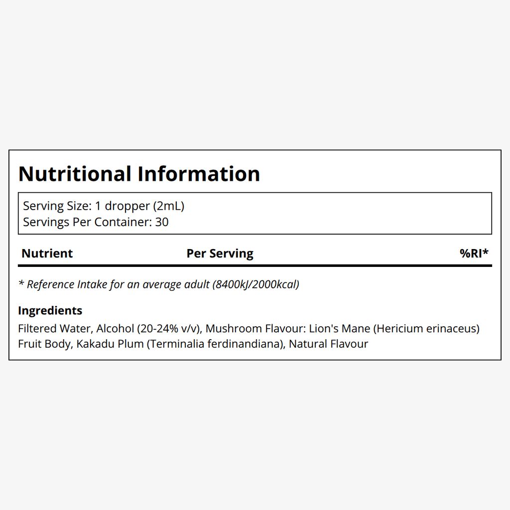 Lion’s Mane Dual Mushroom Extract with Kakadu Plum - Image 2
