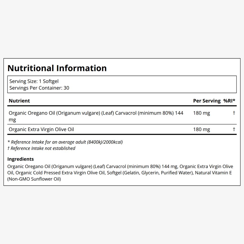 Oil of Oregano 180 mg Softgels - Image 2