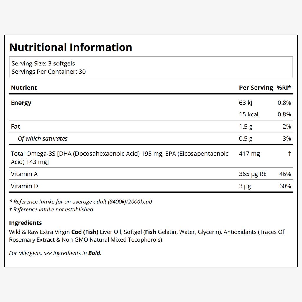 Extra Virgin Cod Liver Oil Softgels - Image 2