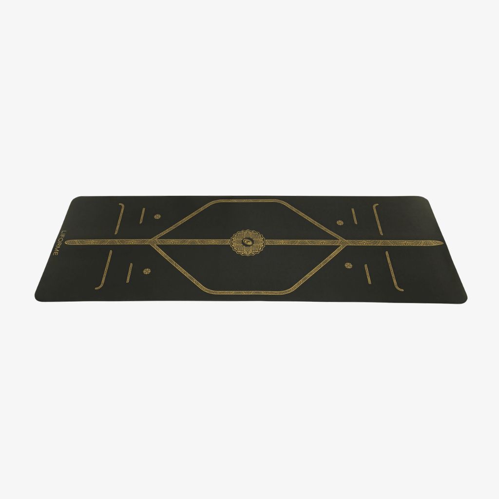 Liforme Black & Gold Travel Yoga Mat - Black - Image 2