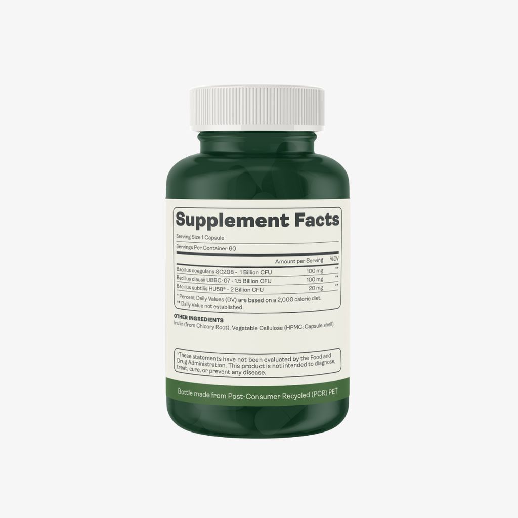 Spore Probiotic (Bacillus subtilis HU58®, Bacillus coagulans SC208 & Bacillus clausii SC109) 4 billion CFU count - Image 2