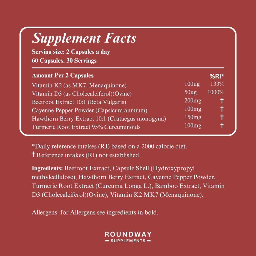 Cayenne Pepper, Hawthorn, Beetroot & Turmeric Capsules - Image 2