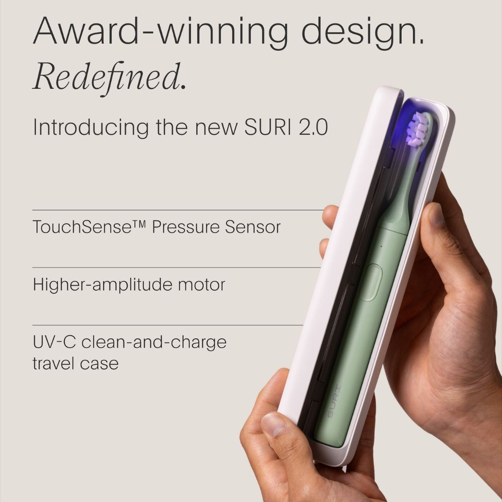 SURI 2.0 Sonic Electric Toothbrush with UV Cleaning Travel Case - Winter Fern - Image 2