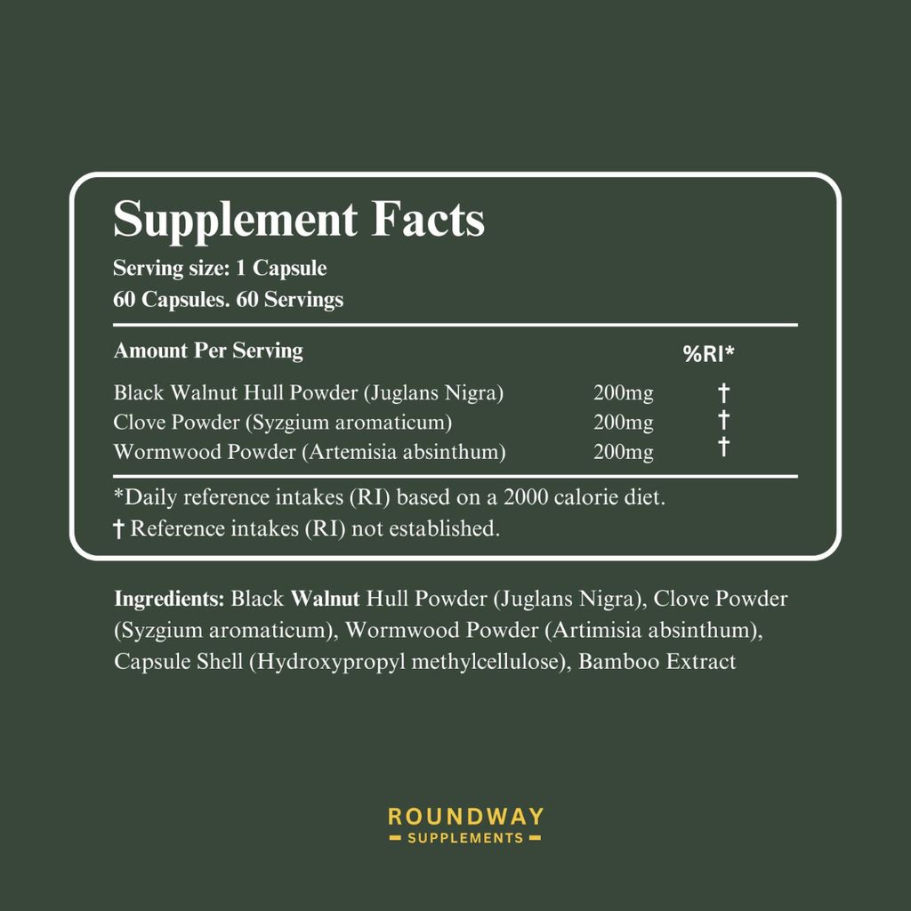 Wormwood, Black Walnut & Cloves Capsules - Image 2