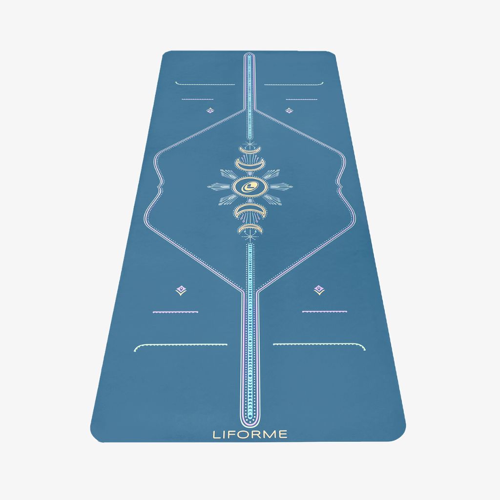 Liforme Cosmic Moon Yoga Mat - Blue - Image 1