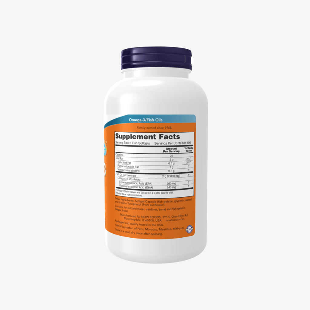 Omega-3 Molecularly Distilled Fish Softgels 1000mg 180/120 - Image 3