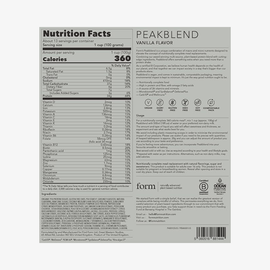 Peakblend - Vegan Meal Replacement - Vanilla - Image 2