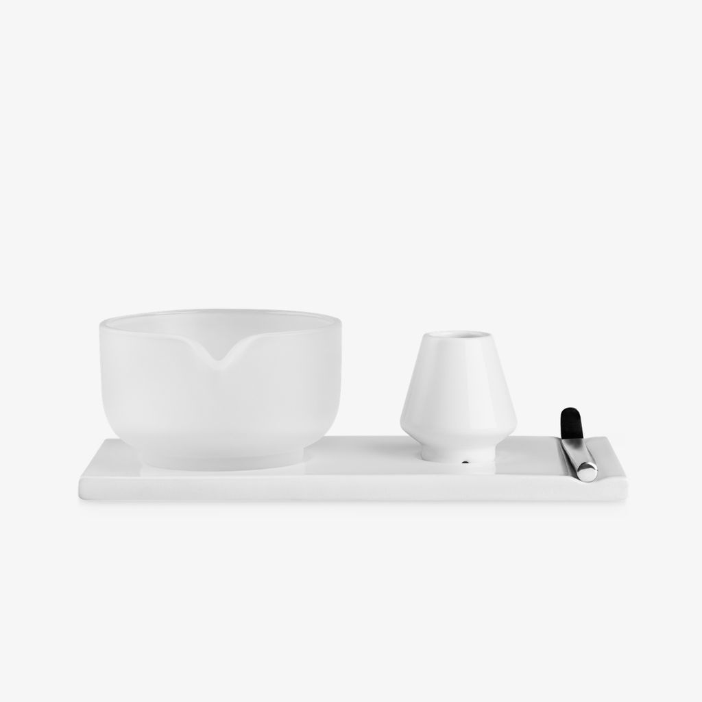Matcha Set - Matte White + Frosted Glass - Image 3