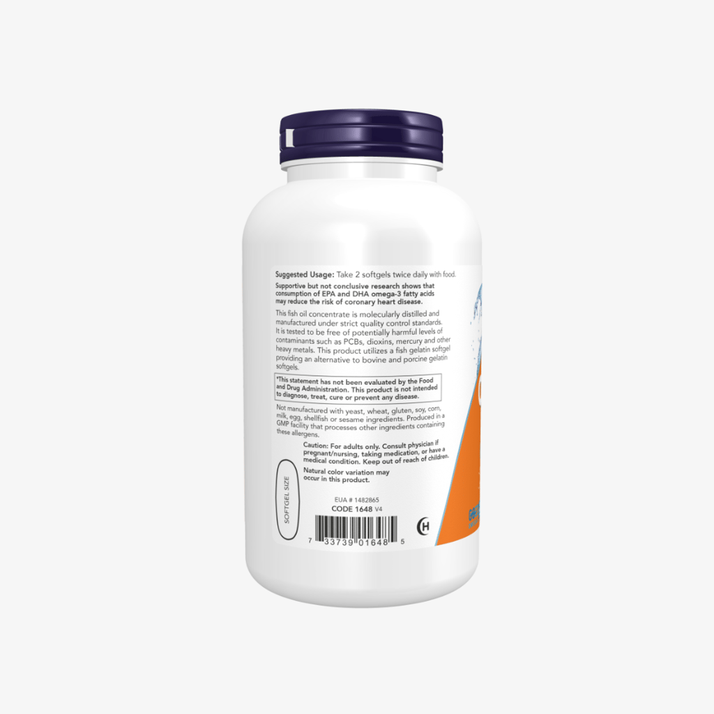 Omega-3 Molecularly Distilled Fish Softgels 1000mg 180/120 - Image 4