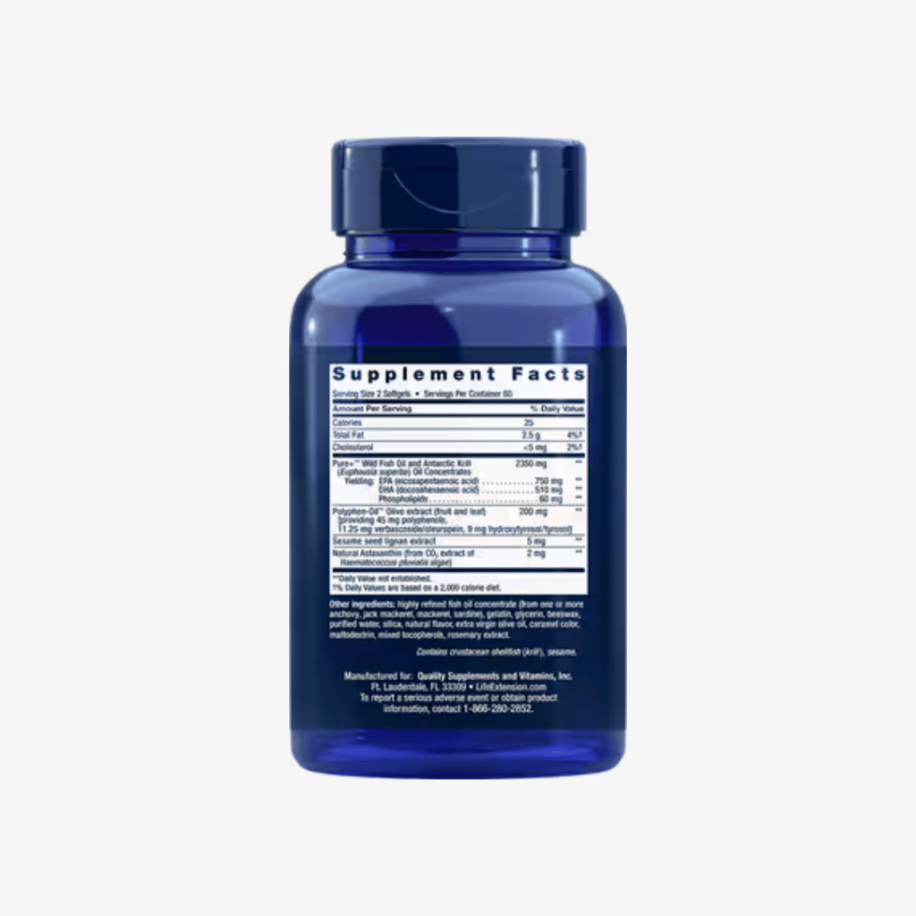 Super Omega-3 Plus EPA/DHA Fish Oil, Sesame Lignans, Olive Extract, Krill & Astaxanthin - Image 3