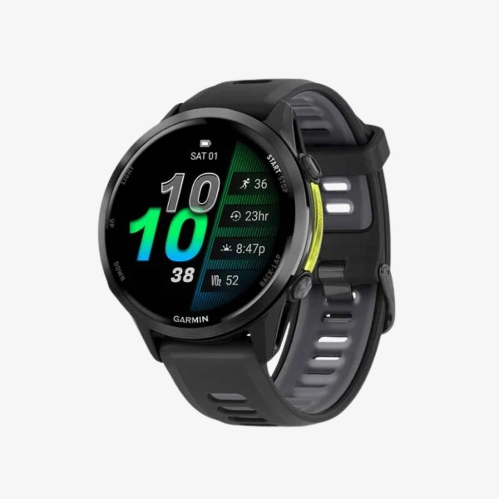 Forerunner® 970 - Carbon Grey DLC Titanium with Black Case and Black/Translucent Whitestone Band - Image 1