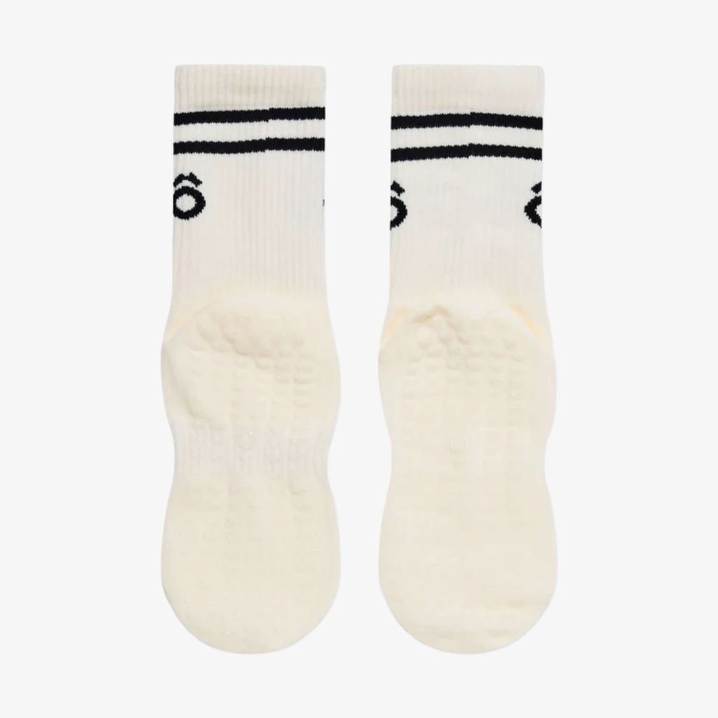 ÔWEAR Crew Sporty Stripes Pilates Grip Socks - White - Image 4