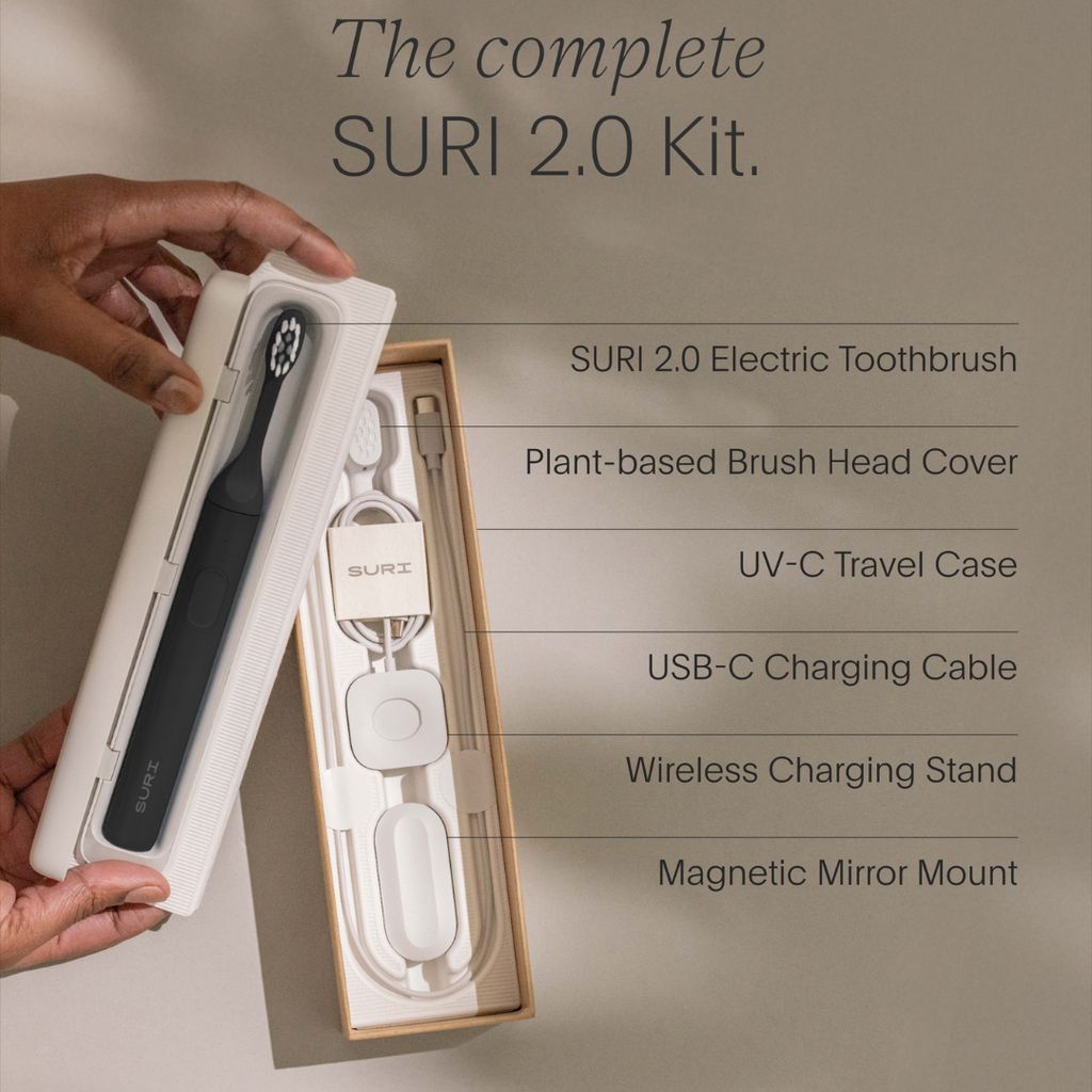 SURI 2.0 Sonic Electric Toothbrush with UV Cleaning Travel Case - Midnight Black - Image 5