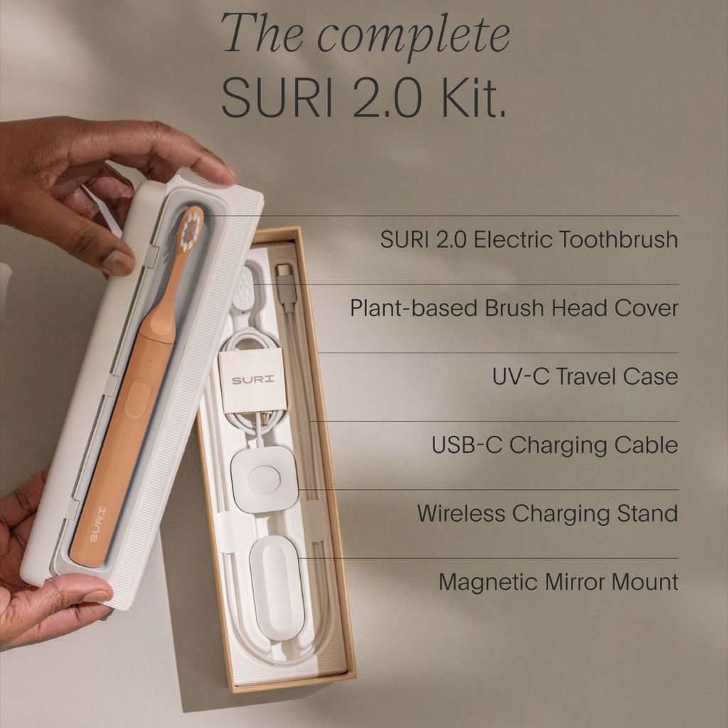 SURI 2.0 Sonic Electric Toothbrush with UV Cleaning Travel Case - Sunset Bloom - Image 5
