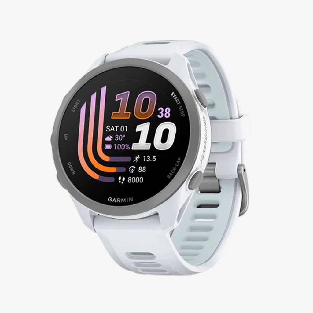 Forerunner® 170, Whitestone with Whitestone/Cloud Blue Band - Image 1