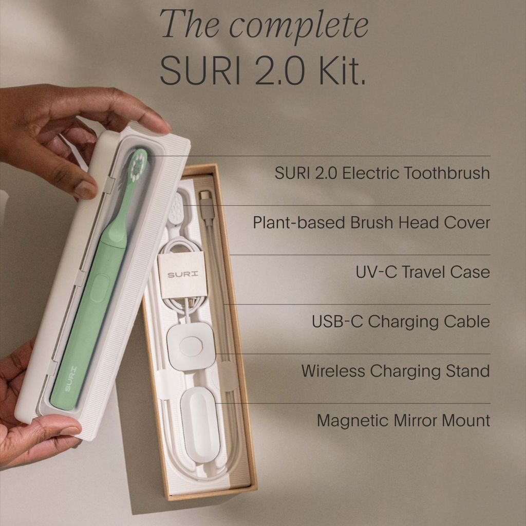 SURI 2.0 Sonic Electric Toothbrush with UV Cleaning Travel Case - Winter Fern - Image 5