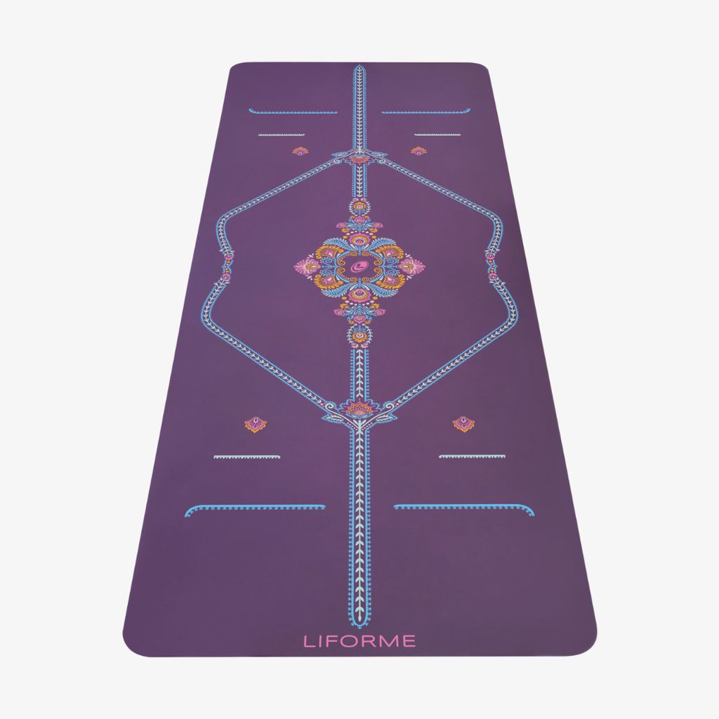 Liforme Mindful Garden Yoga Mat - Purple - Image 1