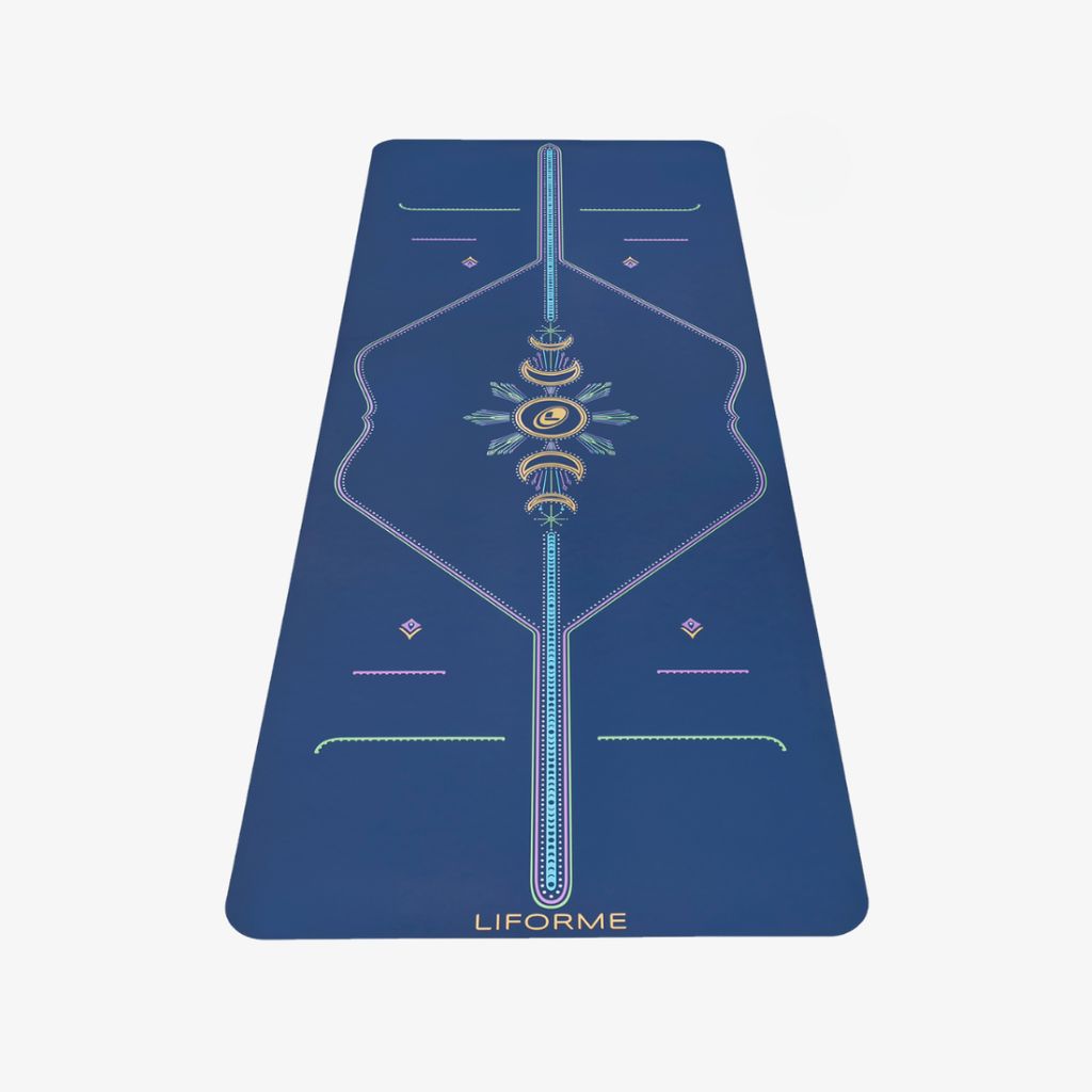 Liforme Cosmic Moon Travel Yoga Mat - Dusk Blue - Image 1