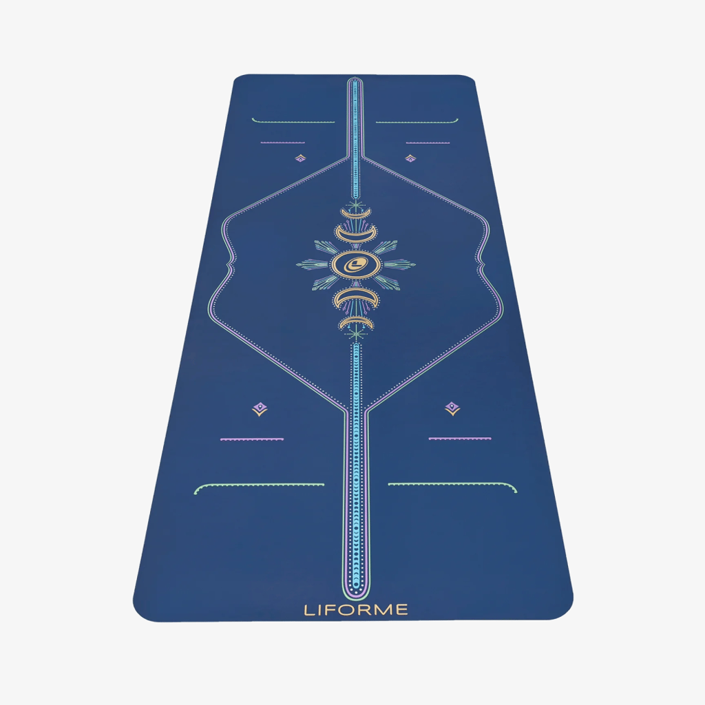 Cosmic Moon Yoga Mat - Dusk Blue - Image 1