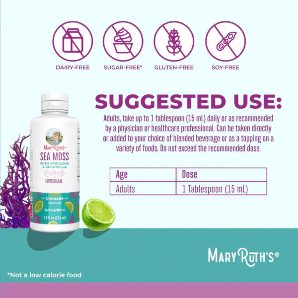 Sea Moss with Spirulina & Chlorella Liposomal - Limeade - Image 3