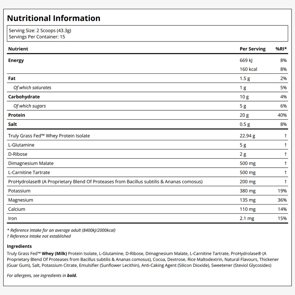 Recovery Grass-Fed Whey - Chocolate - Image 2