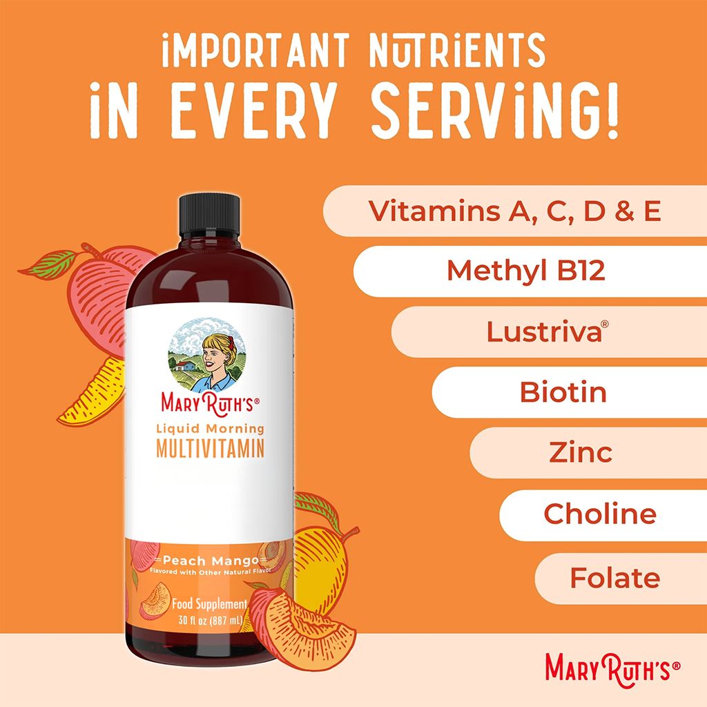 Liquid Morning Multivitamin + Hair Growth - Peach Mango - Image 6