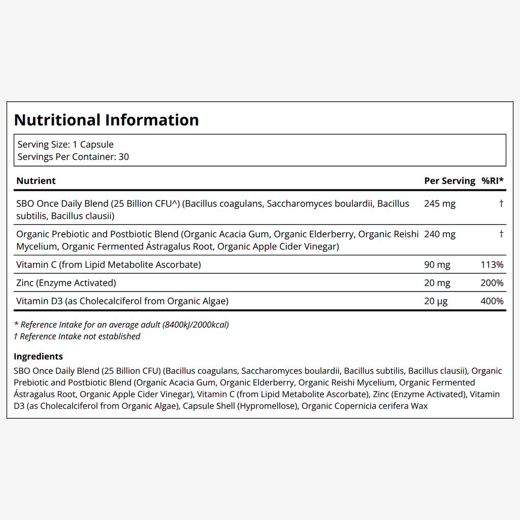 SBO Probiotics - Immune - Once Daily - Image 2