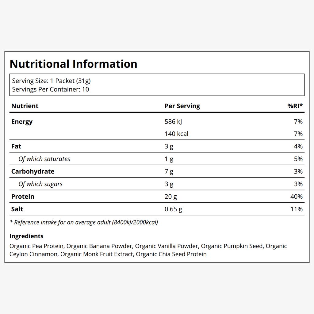 Banana Cinnamon Plant Protein Powder - Travel Kit - Image 2