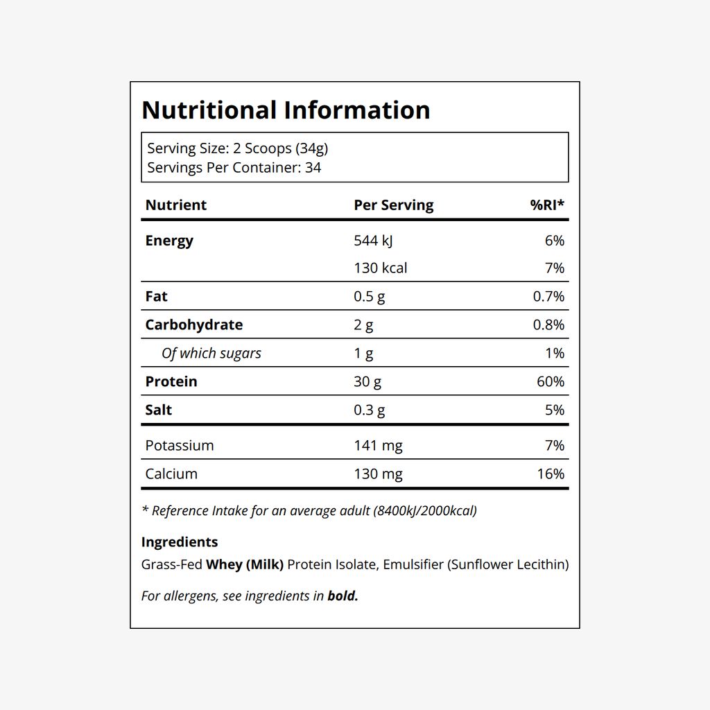 Whey Isolate Protein Powder - Unflavoured - Image 2