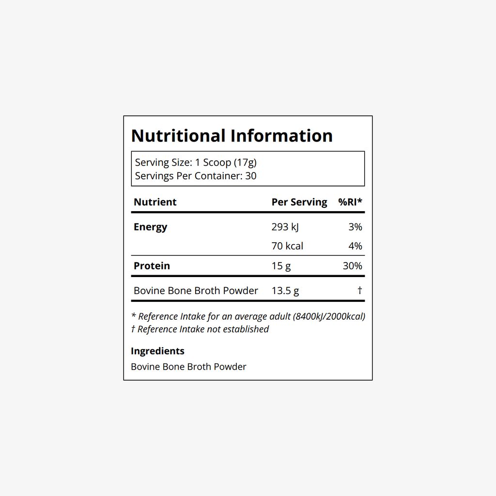 100% Grass Fed Bone Broth Protein Powder - Unflavoured - Image 2