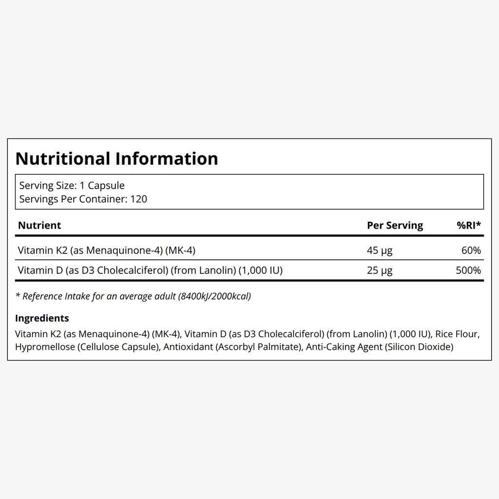 Vitamin D-3 & K-2 1000 IU / 45 mcg - Image 2