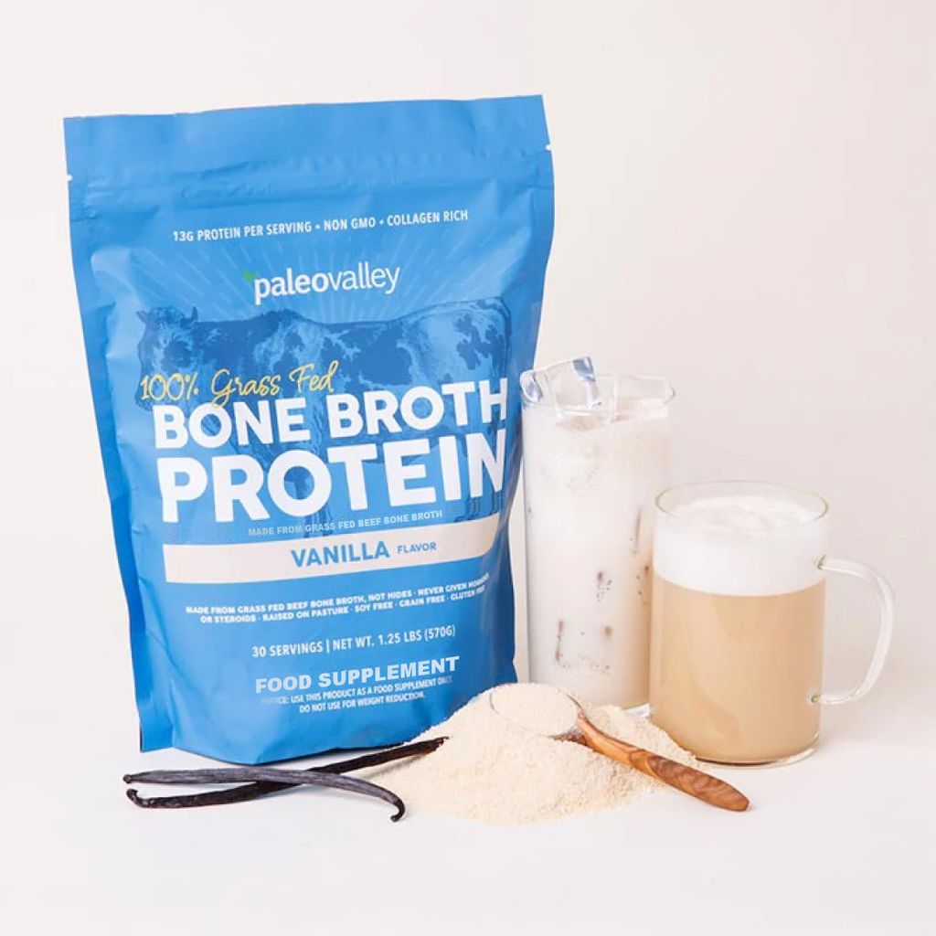 100% Grass Fed Bone Broth Protein Powder - Vanilla - Image 4