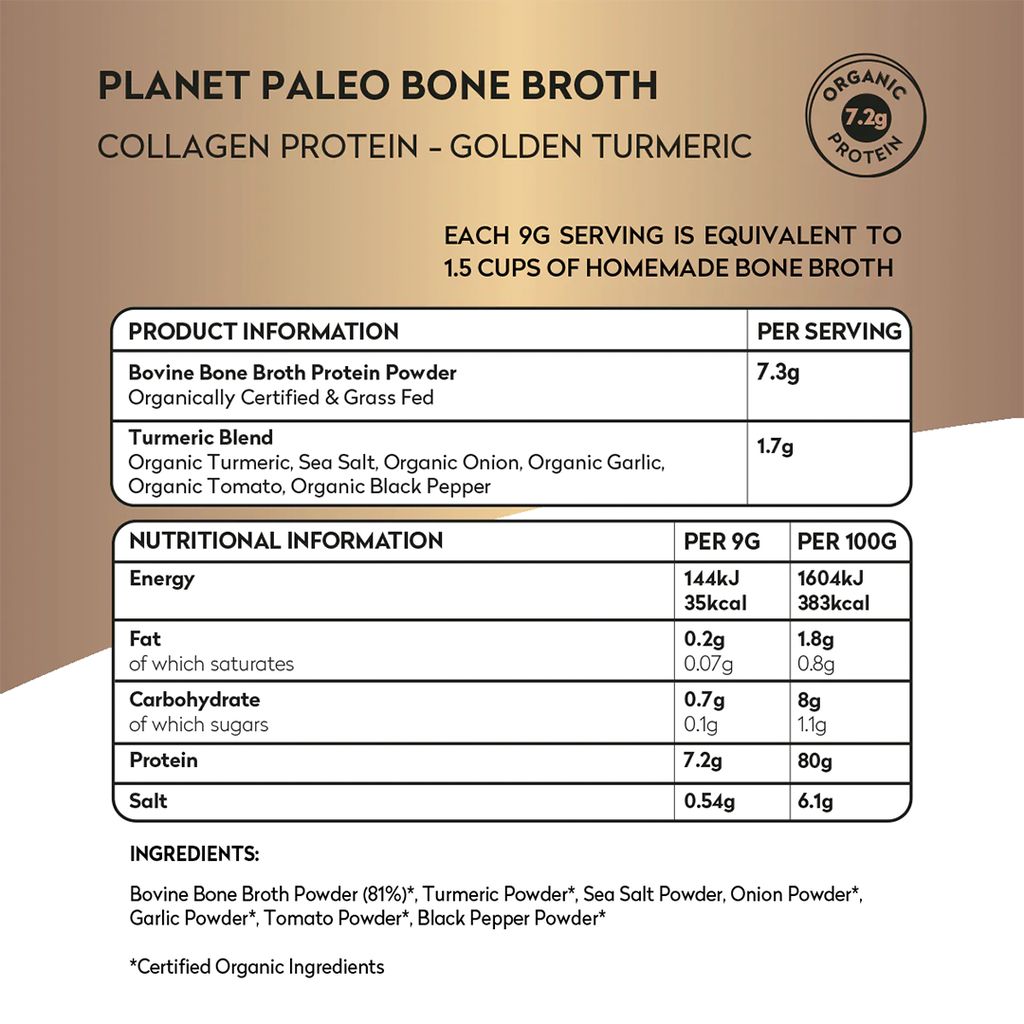 Organic Bone Broth Collagen Protein - Golden Turmeric - Image 2